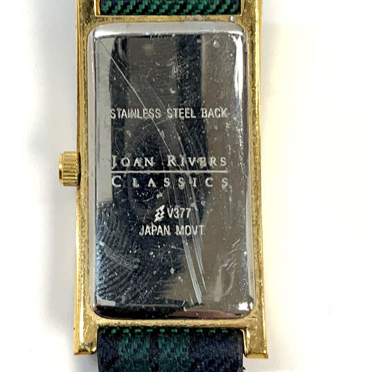 Designer Joan Rivers Gold-Tone Stainless Steel Rectangle Analog Wristwatch image number 5