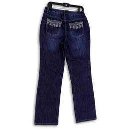 NWT Womens Blue Stretch Denim Pockets Dark Wash Straight Leg Jeans Sizes 8 alternative image