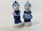 Salt & Pepper Delft Blue Glass Kissing Couple Figurine Shakers Set of 2 image number 1