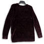 NWT Womens Purple Knitted Long Sleeve Crew Neck Pullover Sweater Size Large image number 2