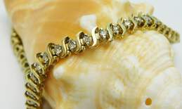 10K Yellow Gold 1.44 CTTW Champagne Diamond Tennis Bracelet 9.0g