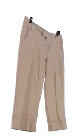 Womens Tan Flat Front Slash Pockets Stretch Capri Pants Size 9 alternative image