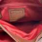 Womens Brown Leather Double Compartment Single Strap Zip Shoulder Bag image number 4