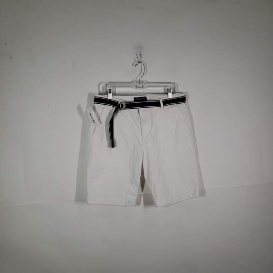 Mens Activate Stretch Flat Front Slash Pockets Belted Chino Shorts Size 34 image number 1