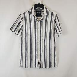 Hollister Men's White/Gray Striped Button Up Shirt SZ XS NWT