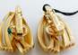Vintage Crown Trifari Gold Tone Geometric Clip-On Earrings With Tags 9.4g image number 2
