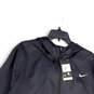 NWT Womens Black Long Sleeve Full-Zip Hooded Windbreaker Jacket Size 2X image number 3