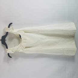 French Connection Women Summer White Summer Whisper Light Ruffle Neck Sleeveless Dress Mid M 8 NWT