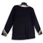 NWT Womens Black Lace Long Sleeve V-Neck Pullover Tunic Top Size Medium image number 2