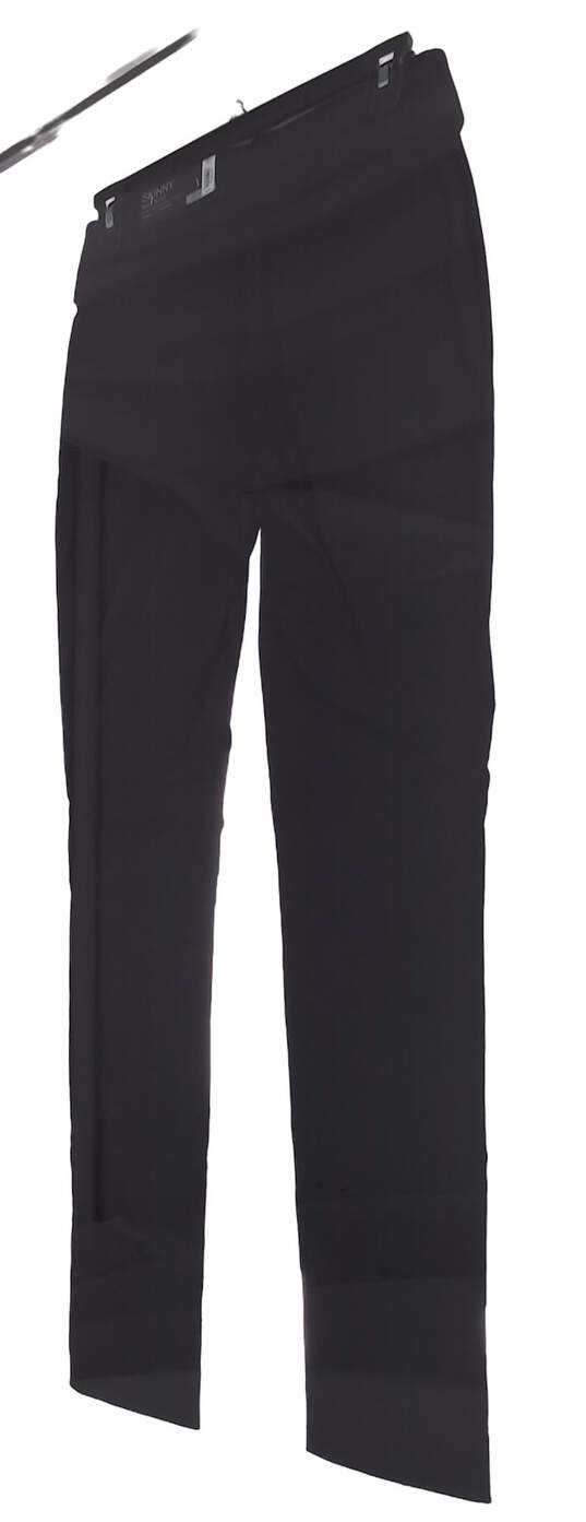 NWT Womens Black Comfort Flat Front Regular Fit Skinny Leg Dress Pants Size XS image number 5