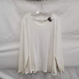 NWT J. Jill WM's Long Sleeve Scoop Neck White Cotton Blouse Size 3X
