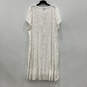 Womens White Eyelet V-Neck Short Sleeve Front Button Maxi Dress Size 4 image number 2