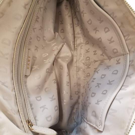 DKNY White PU Quilted Small Shoulder Satchel Bag Handbag image number 5