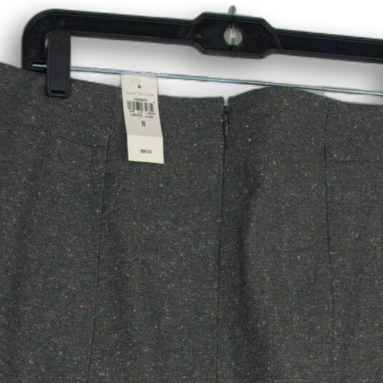 NWT Ann Taylor Womens Gray Flat Front Back Zip Straight & Pencil Skirt Size 8 image number 4