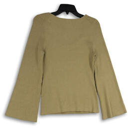 Womens Gold V-Neck Long Sleeve V-Neck Pullover Blouse Top Size Medium alternative image