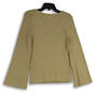 Womens Gold V-Neck Long Sleeve V-Neck Pullover Blouse Top Size Medium image number 2