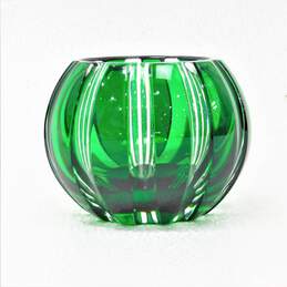 Faberge Parallele Small Green Crystal Votive Candle Holder IOB alternative image