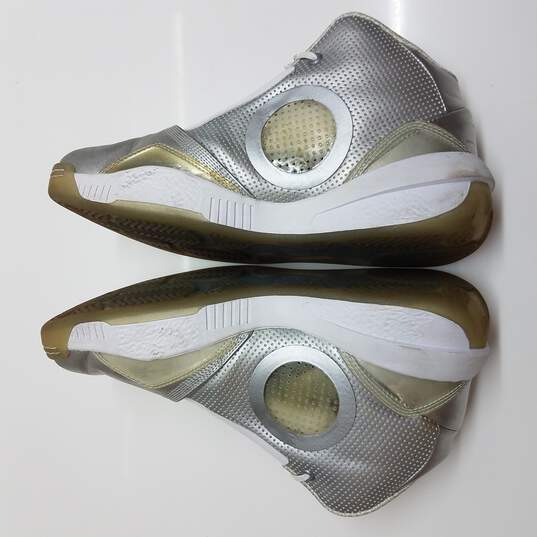 Men's Air Jordan 2010 'Silver/White' 387358-006 Leather Basketball Shoes Size 10 image number 3