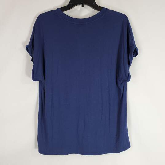 Tommy Bahama Women Blue V-Neck Tee S NWT image number 2