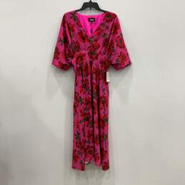 NWT Alexia Admor Womens Pink Floral Ruffle 3/4 Sleeve Fit & Flare Dress Size 8
