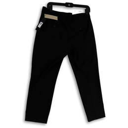 NWT Womens Black Flat Front Slash Pocket Straight Leg Dress Pants Size 8P alternative image
