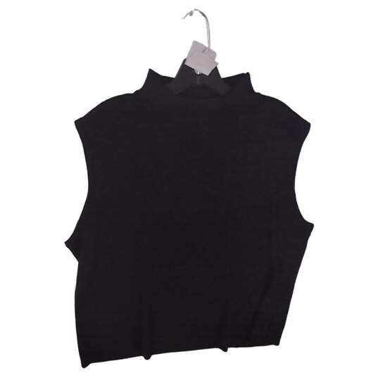 NWT Womens Black Sleeveless Mock Neck Sparkly Pullover Sweater Vest Size 2XL image number 3