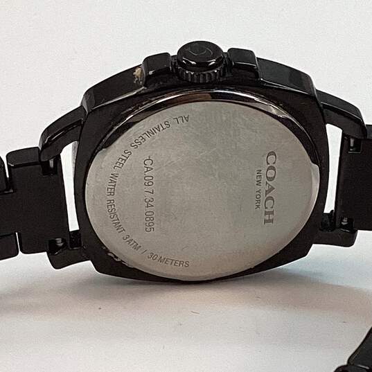 Designer Fossil PR-5001 Brown Leather Band Round Quartz Analog Wristwatch image number 4