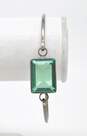 Artisan 925 Green Glass Bracelet, Floral Pendant Necklace & Hoop Earrings 23.3g image number 3