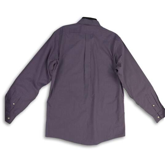 NWT Mens Purple Spread Collar Long Sleeve Button-Up Shirt Size TL image number 2