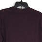 Mens Purple Knitted Crew Neck Long Sleeve Pullover Sweater Size Medium image number 4
