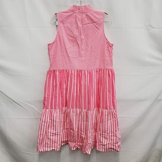 NWT J. Crew WM's Mix Pink Stripe Tiered Dress Size M image number 2