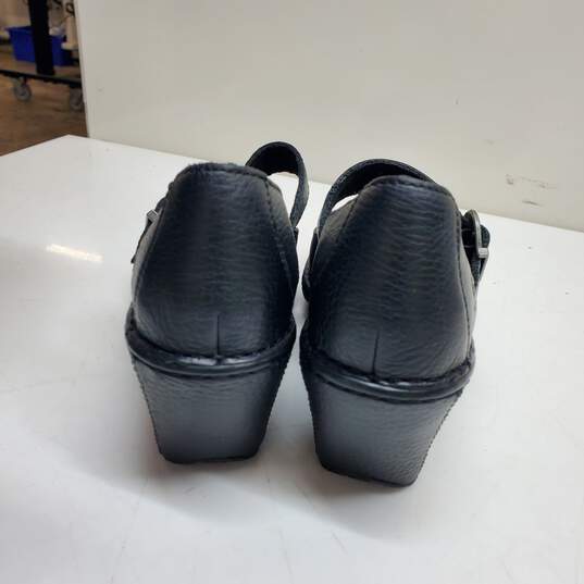 Buy the Born leather platform clogs Size 7 Black | GoodwillFinds