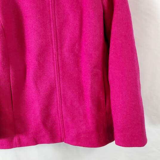 J Crew Women Pink Zip Up Wool Blend Coat Sz 8 NWT image number 4