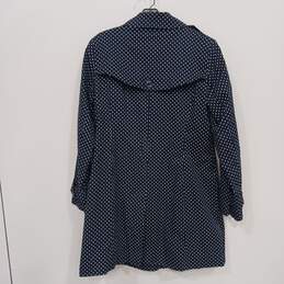 London Fog Women's Blue Soft Cotton Polka Dot Button Up Coat Size MM alternative image