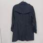 London Fog Women's Blue Soft Cotton Polka Dot Button Up Coat Size MM image number 2