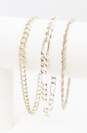 Sterling Silver Rope Double Curb & Figaro Chain Bracelets 19.8g image number 1