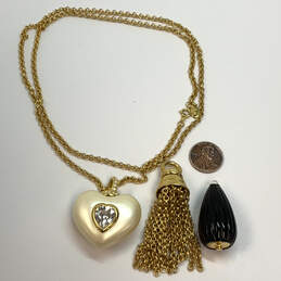 Designer Joan Rivers Gold-Tone Chain Heart Changeable Charm Necklace w/ Box alternative image