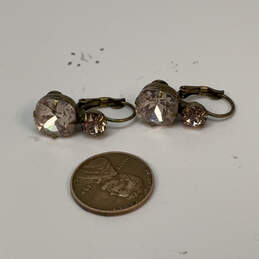Designer Sorrelli Gold-Tone Lever Back Crystal Cut Stone Drop Earrings alternative image