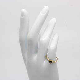 14K Yellow Gold Garnet Diamond Accent Ring Size 5 - 1.2g