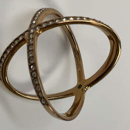 Designer Michael Kors Pave X Gold-Tone Criss Cross Diamond Band Ring Size 7
