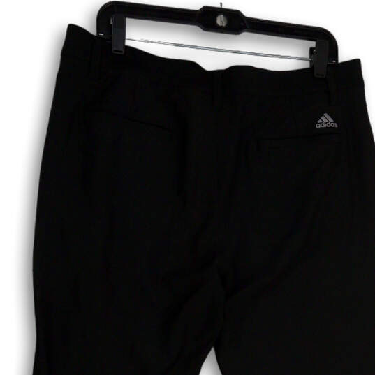 Mens Black Flat Front Pockets Regular Fit Straight Leg Ankle Pants Sz 35x32 image number 4