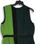 Alfani Womens Green Black Pleated Round Neck Back Zip Fit & Flare Dress Size 16 image number 4
