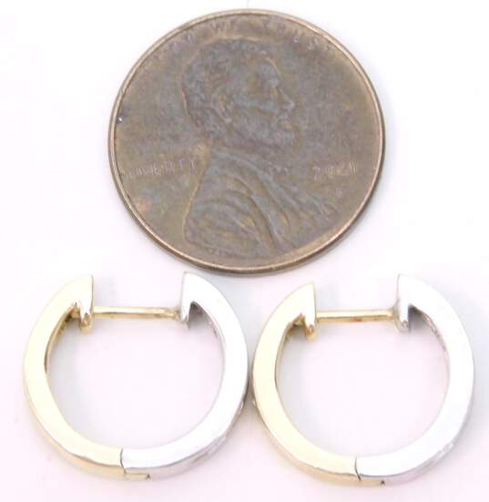 14k Yellow & White Gold 0.21CTTW Diamond Hoop Earrings 3.8g image number 7