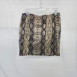 Zara Gray & Black Snake Patterned Mini Skirt WM Size L NWT alternative image