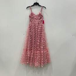 NWT Betsey Johnson Womens Pink Butterfly Lace Sleeveless A-Line Dress Size S
