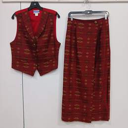 Vintage Pendleton Women's Knockabout Southwestern Blanket Wrap Skirt with Vest