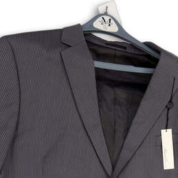 NWT Mens Gray Long Sleeve Notch Lapel Pockets Two Button Blazer Sz 56L/W52