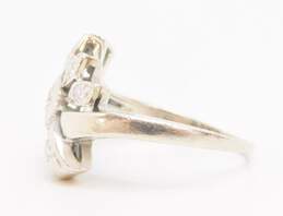 Vintage Art Deco 14K White Gold 0.30 CTTW Diamond Floral Ring 3.5g alternative image