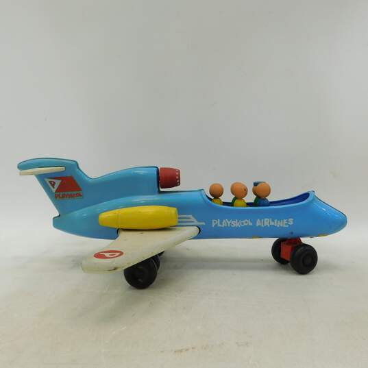 Vintage Playskool Airlines Little People Pull Toy W/ Wood Figures image number 5