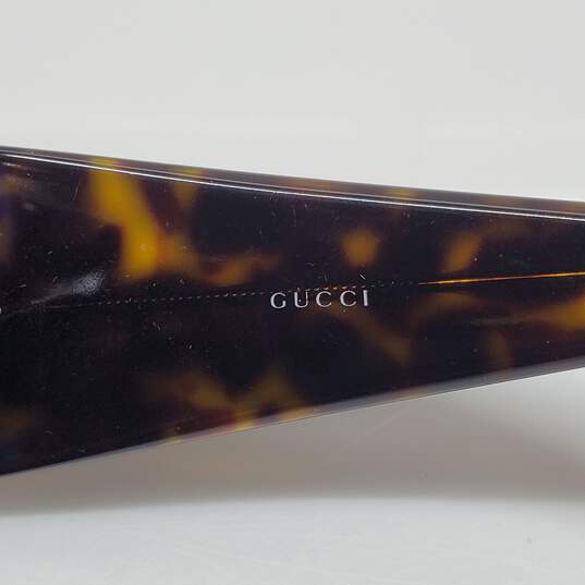 Gucci Brown Tortoiseshell Logo Embellished Sunglasses AUTHENTICATED image number 5